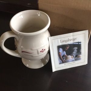 Longaberger WT LATTE MUG dark red and cream with handle
